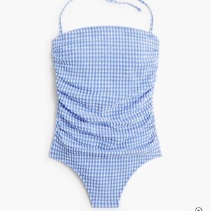 Blue Gingham Jcrew Women’s Strapless Swimsuit